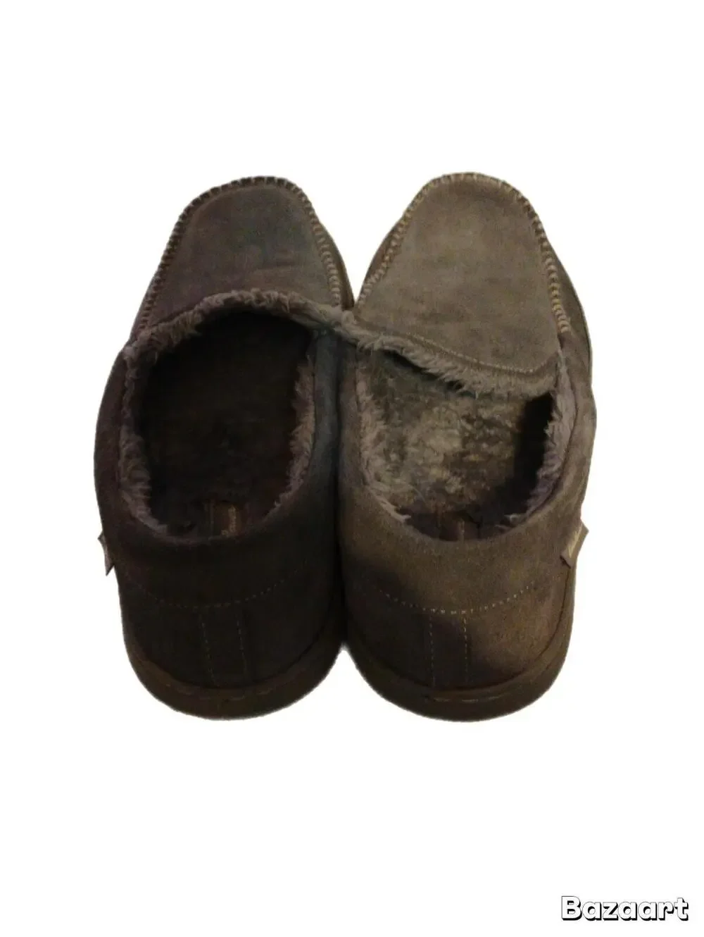 Eddie Bauer Men's Moccasin Suede Faux Fur Lined Slipper XL 11-12 Comfort